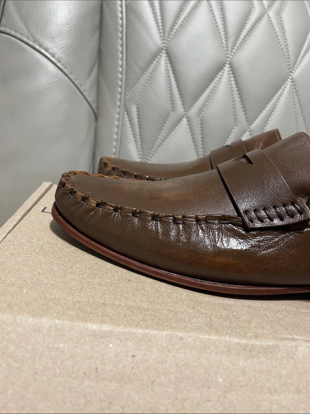 Massimo Matteo Brown Leather Penny Loafers